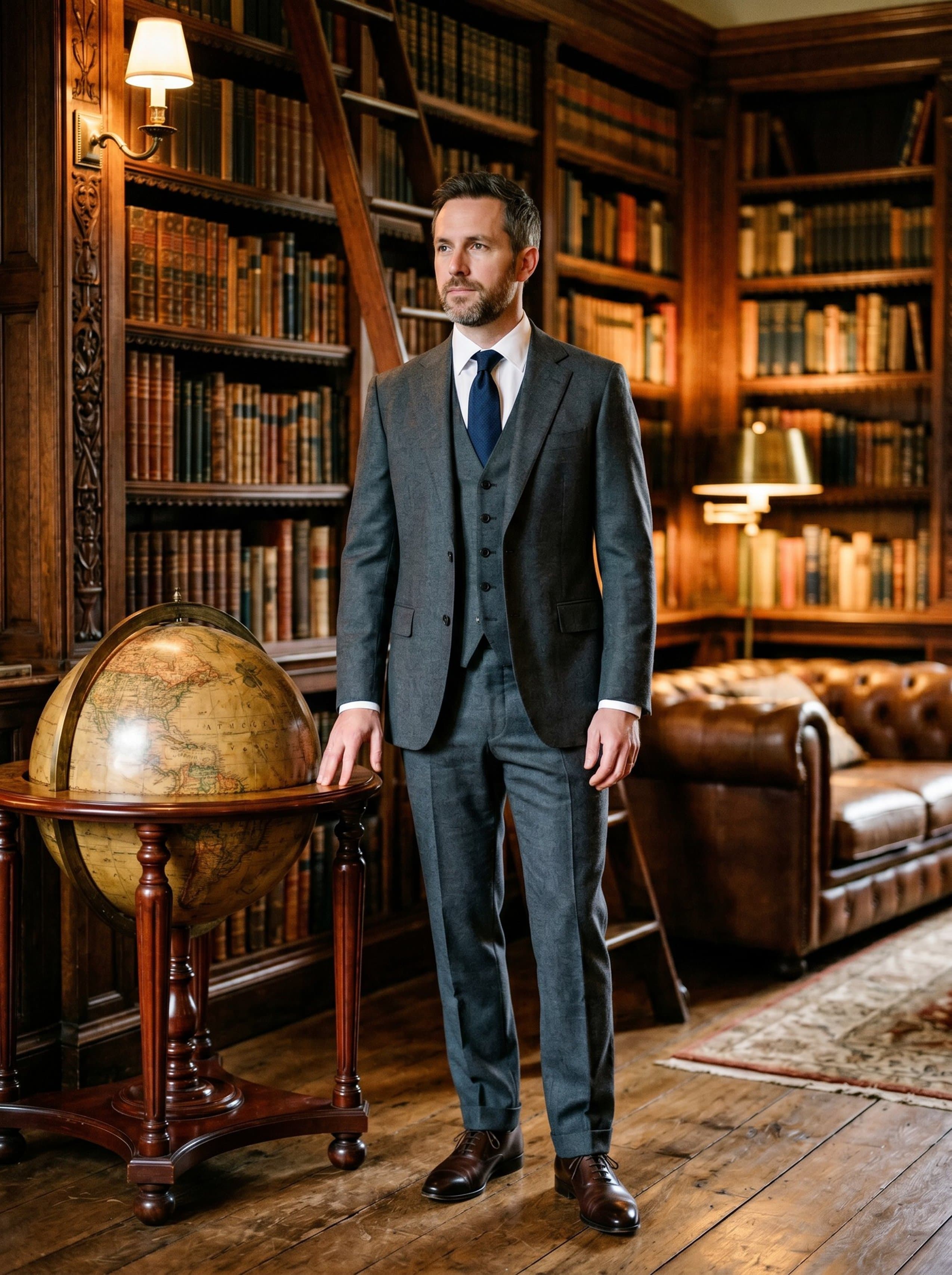 Quiet Luxury · antique wood library standing