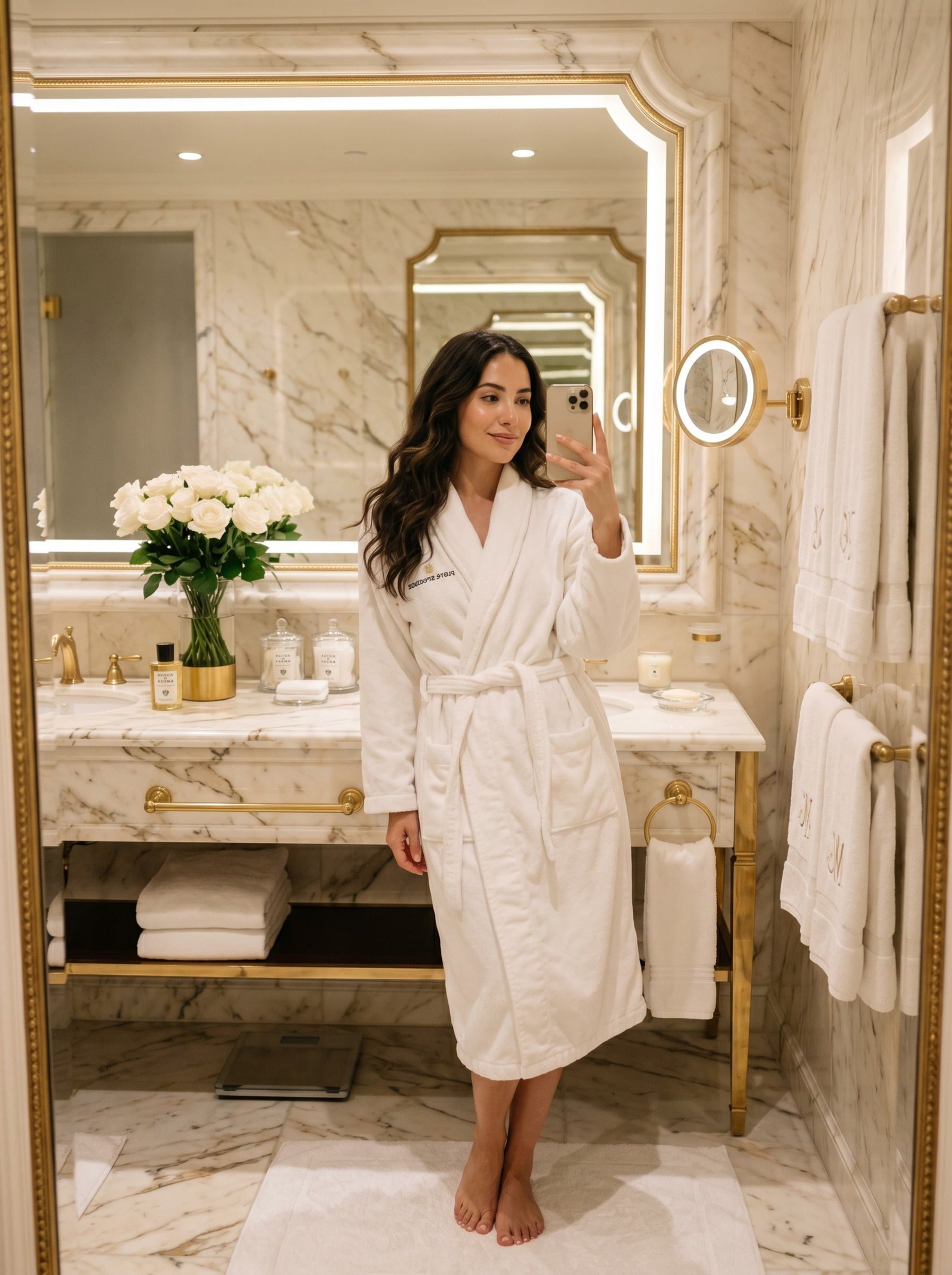 Instagram · hotel bathrobe mirror selfie