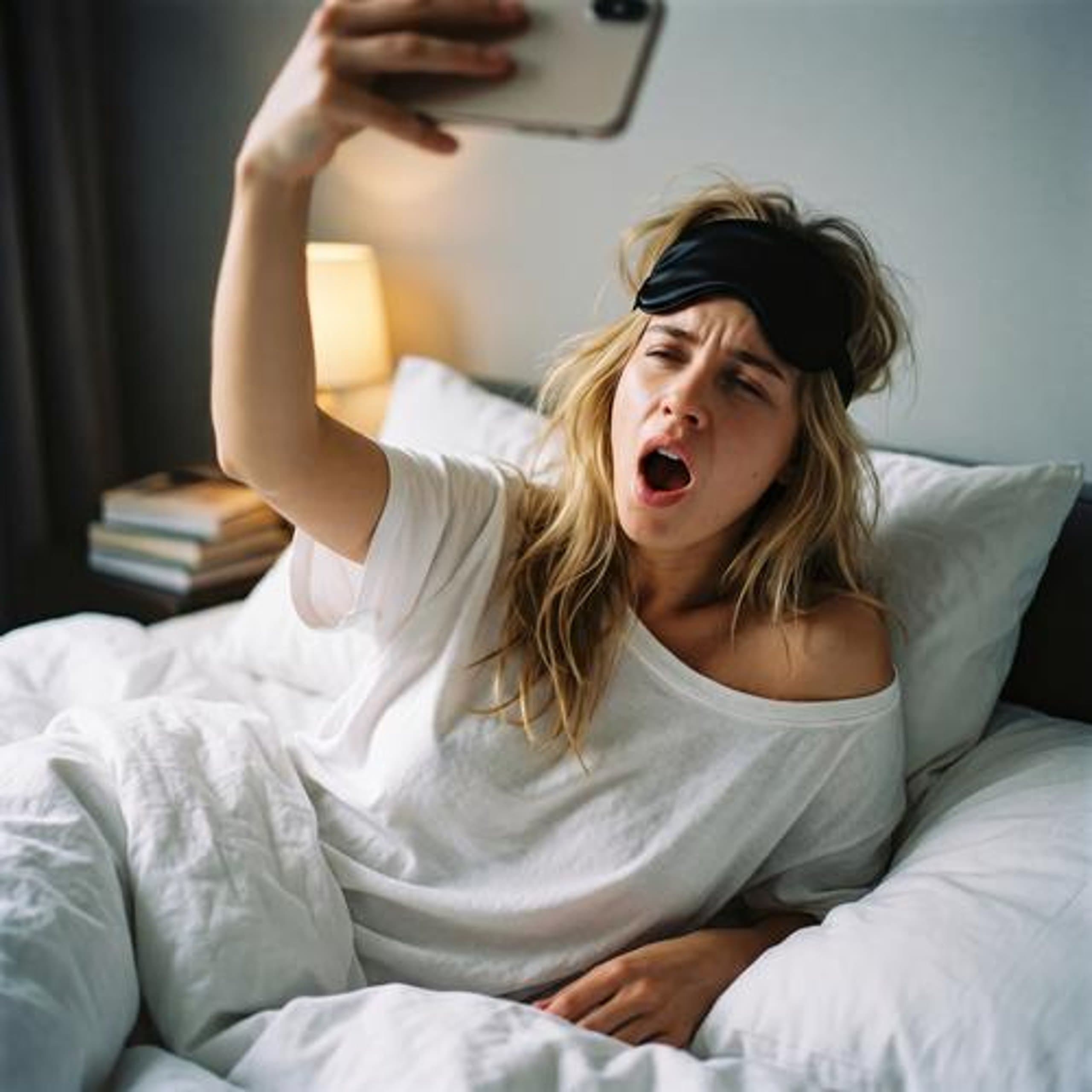 Instagram · bed-yawn origin selfie