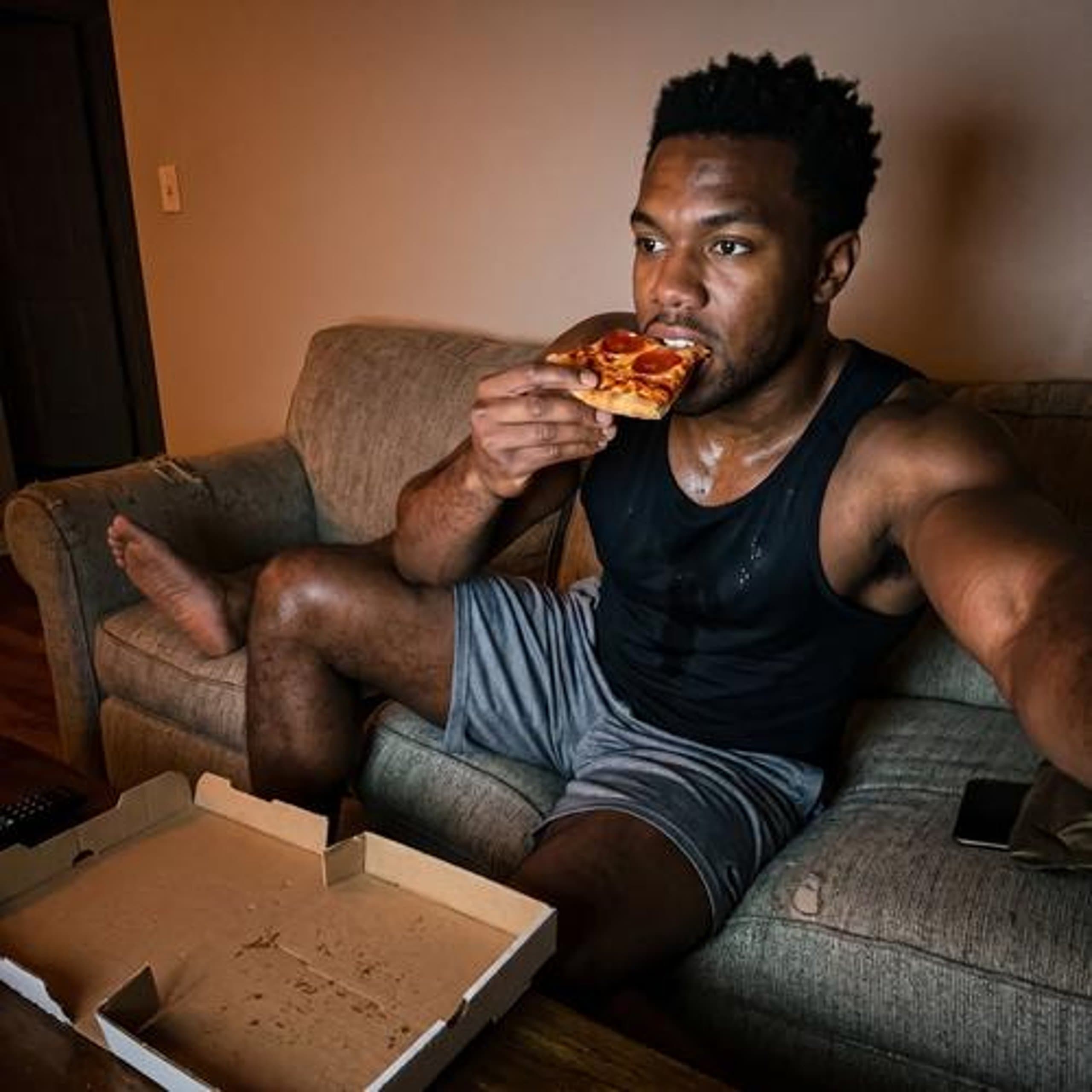 Fitness · couch-pizza origin selfie