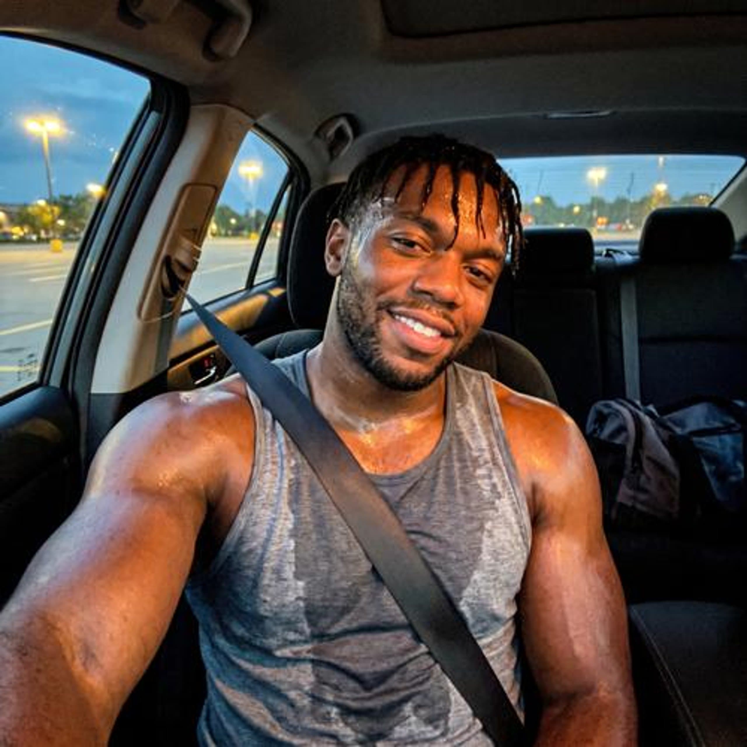 Fitness · car-post-gym origin selfie