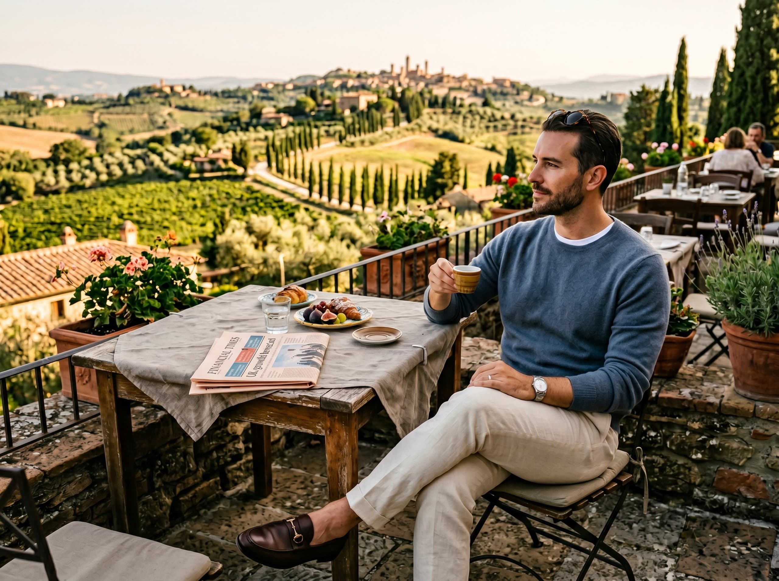 Quiet Luxury · brunch stone terrace countryside