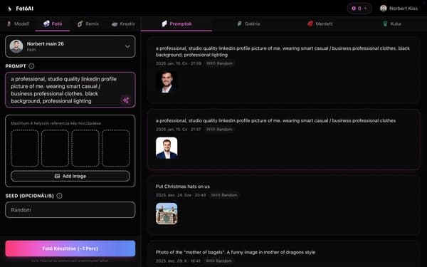 Válassz fotócsomagokat vagy írj promptokat