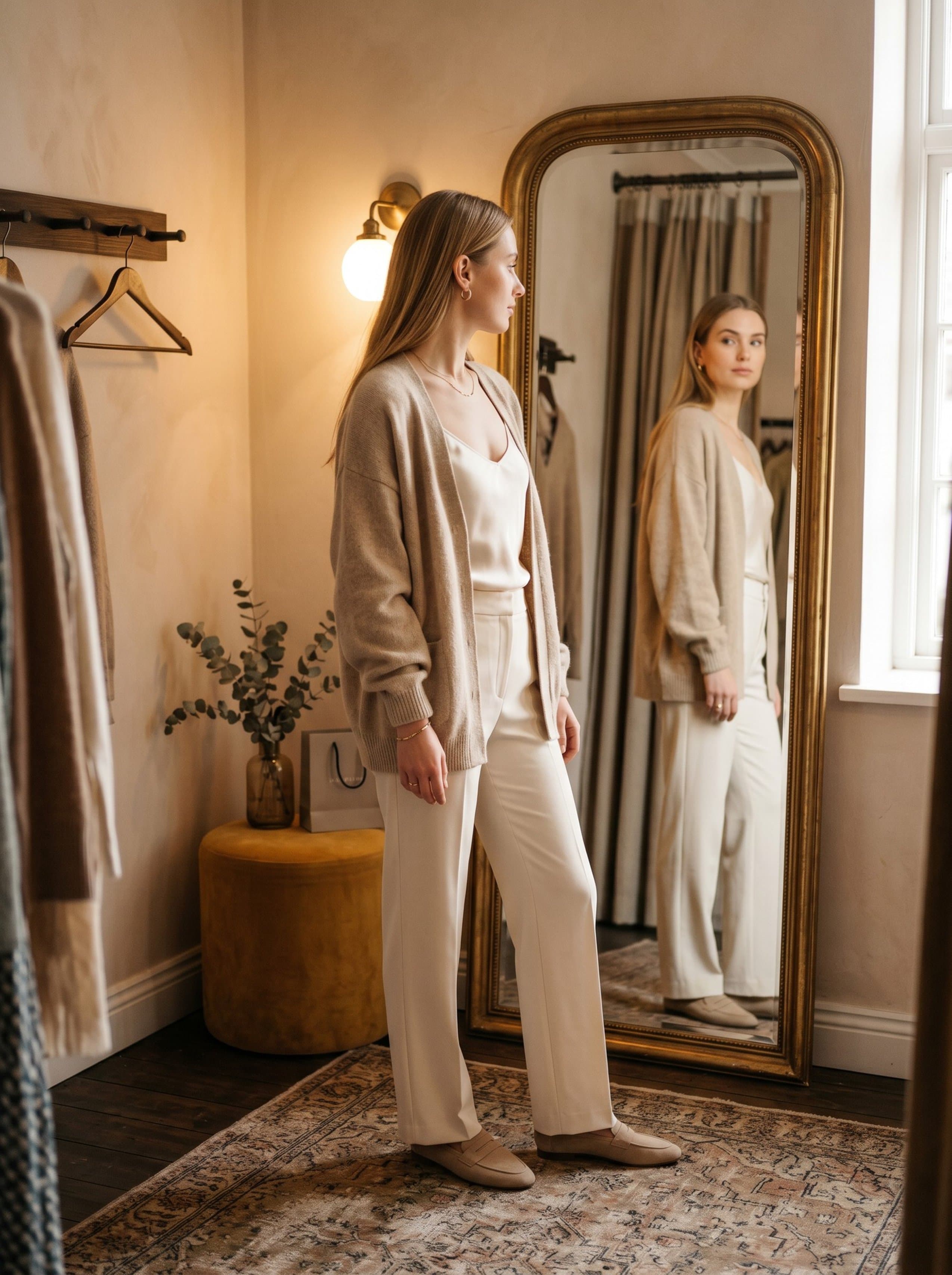 Vinted · beige cashmere cardigan boutique dressing room