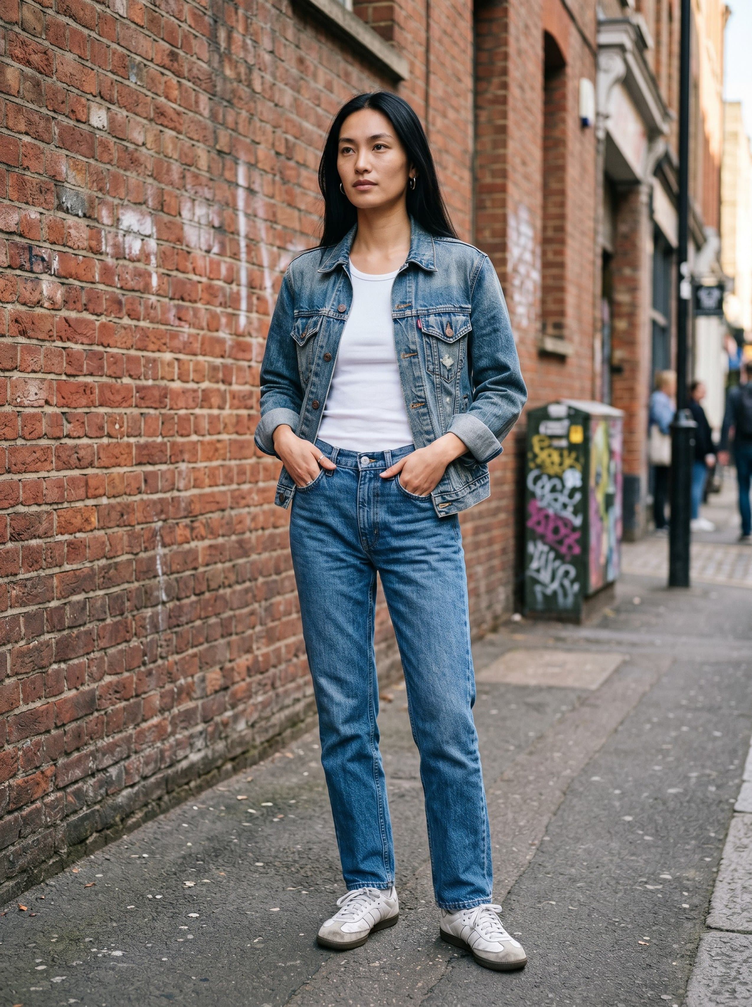Vinted · vintage Levi's denim jacket urban brick wall