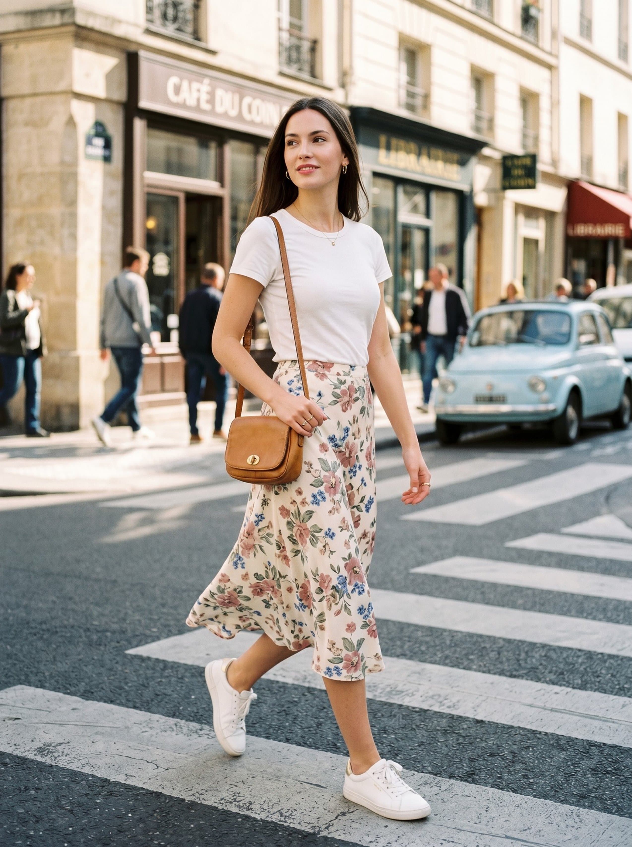 Vinted · floral midi skirt urban crosswalk