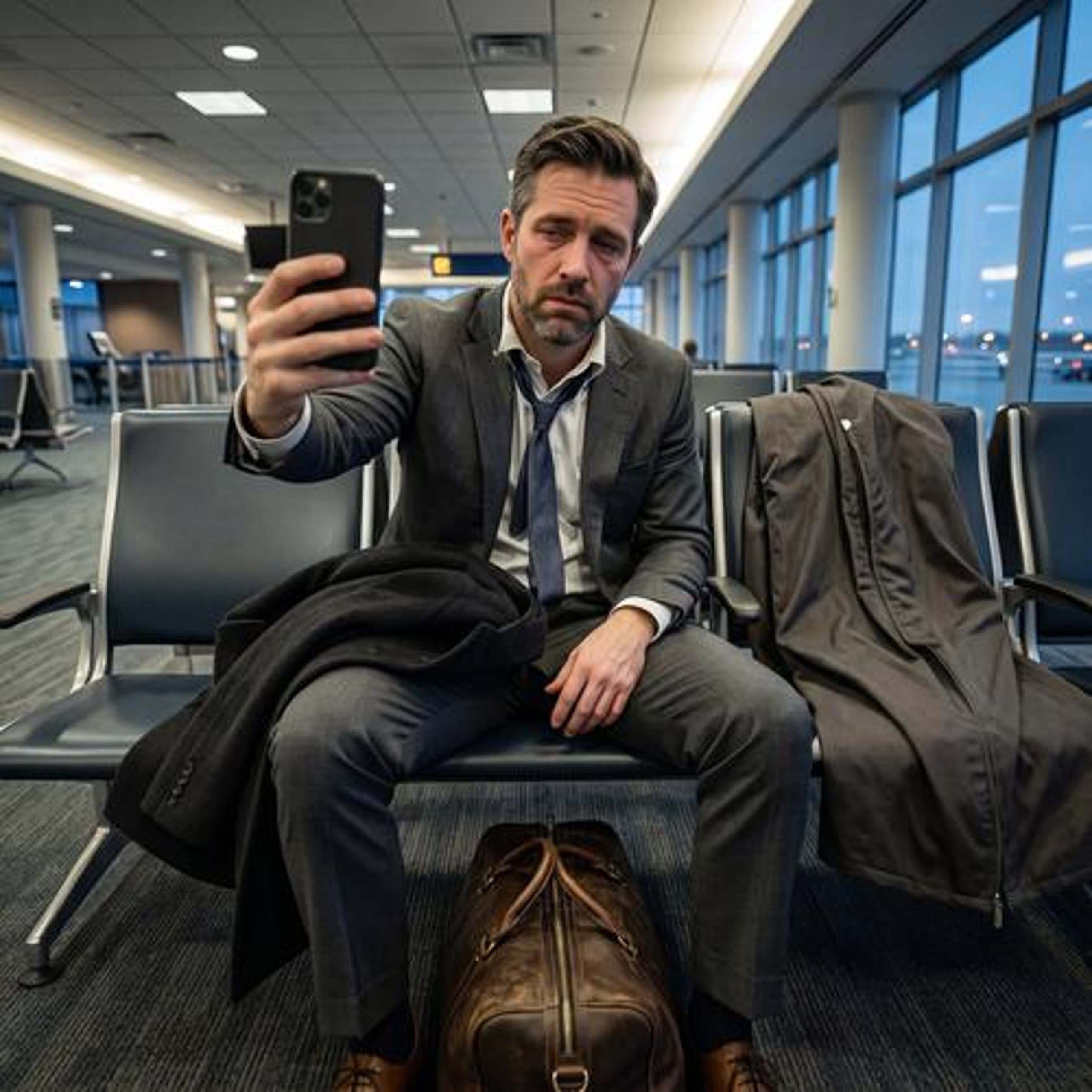 Quiet Luxury · airport-gate origin selfie